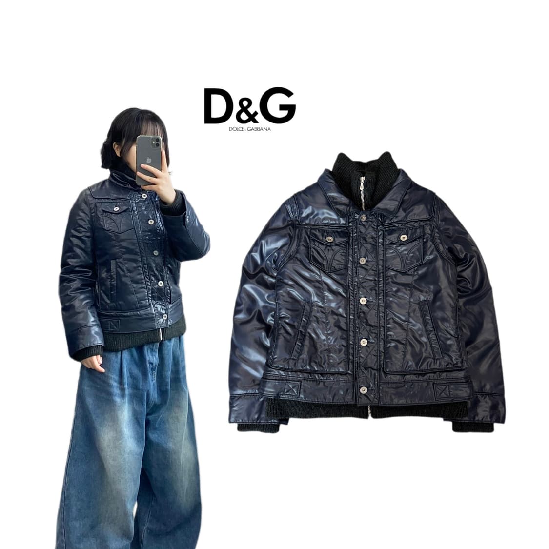 돌체앤가바나 니트도킹 하이넥 패딩 상품이미지1