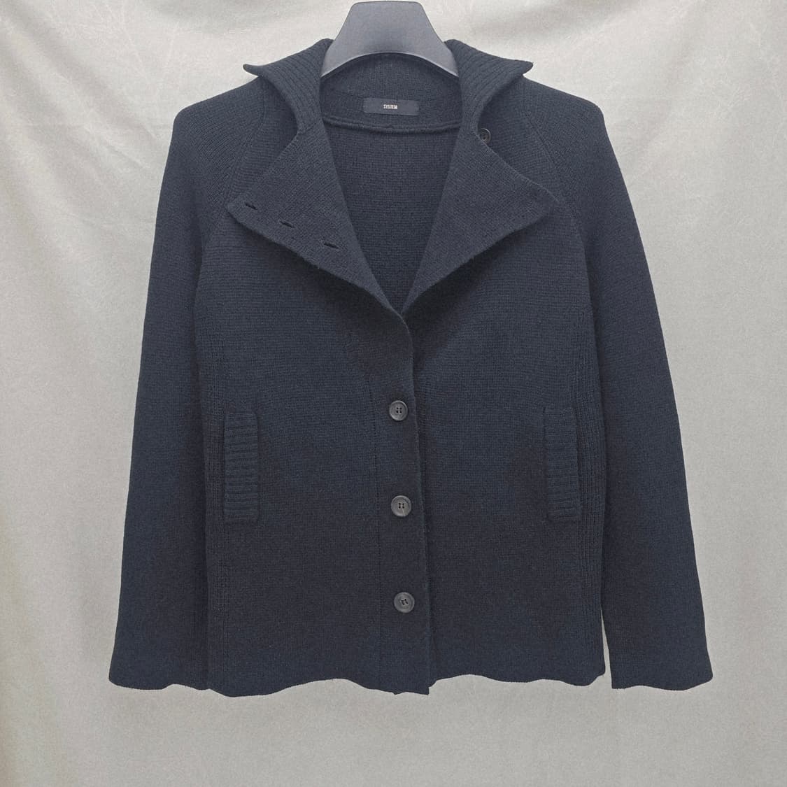 시스템 블랙 울 니트 가디건 상품이미지5