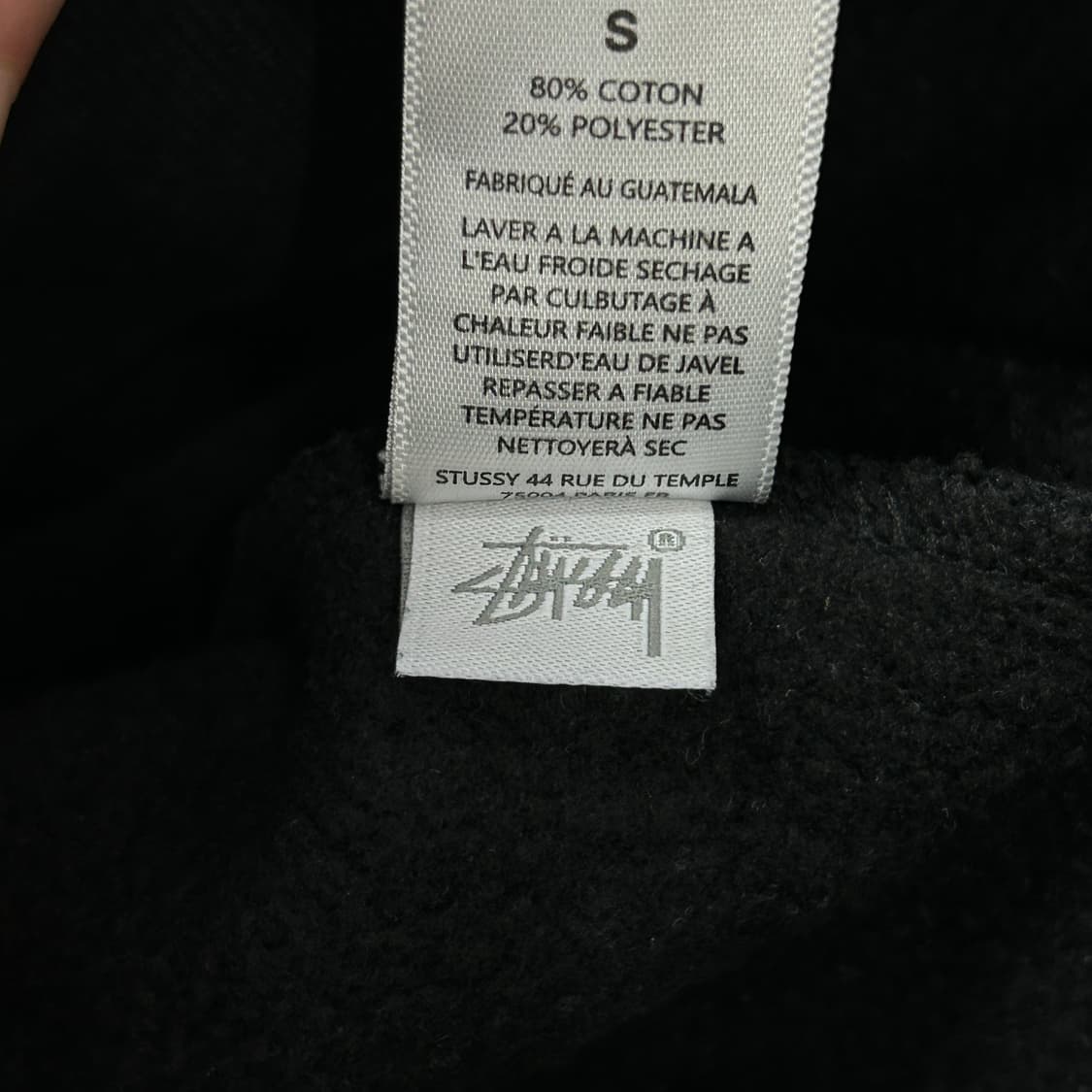 스투시 스탁로고 블랙 후드(S) 상품이미지4
