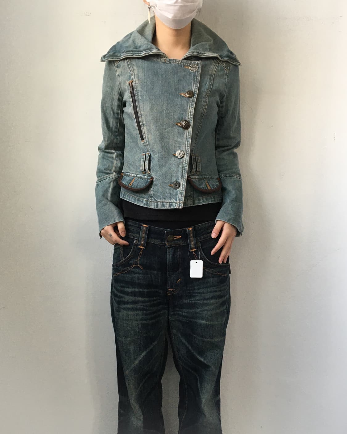 Belted button point denim jacket 상품이미지10
