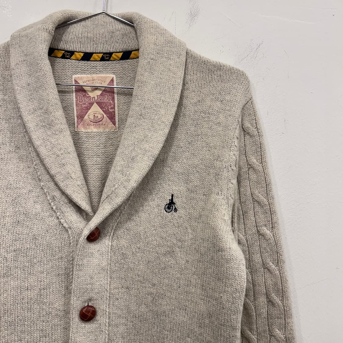 빈폴 울모직 멀티플란넬 숄카라 버튼 가디건 상품이미지1