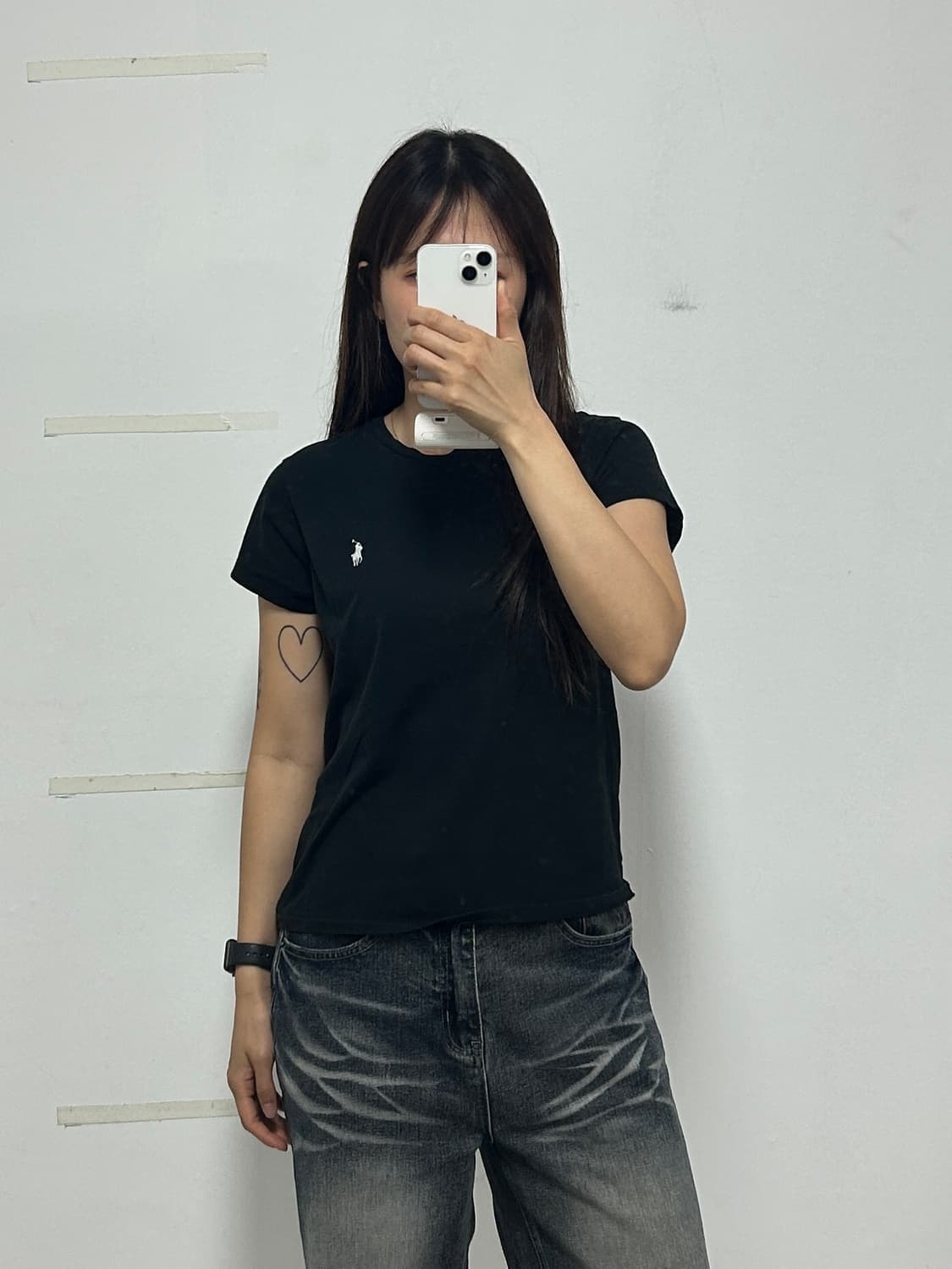 폴로 랄프로렌 포니로고 반팔 티셔츠 블랙 상품이미지1