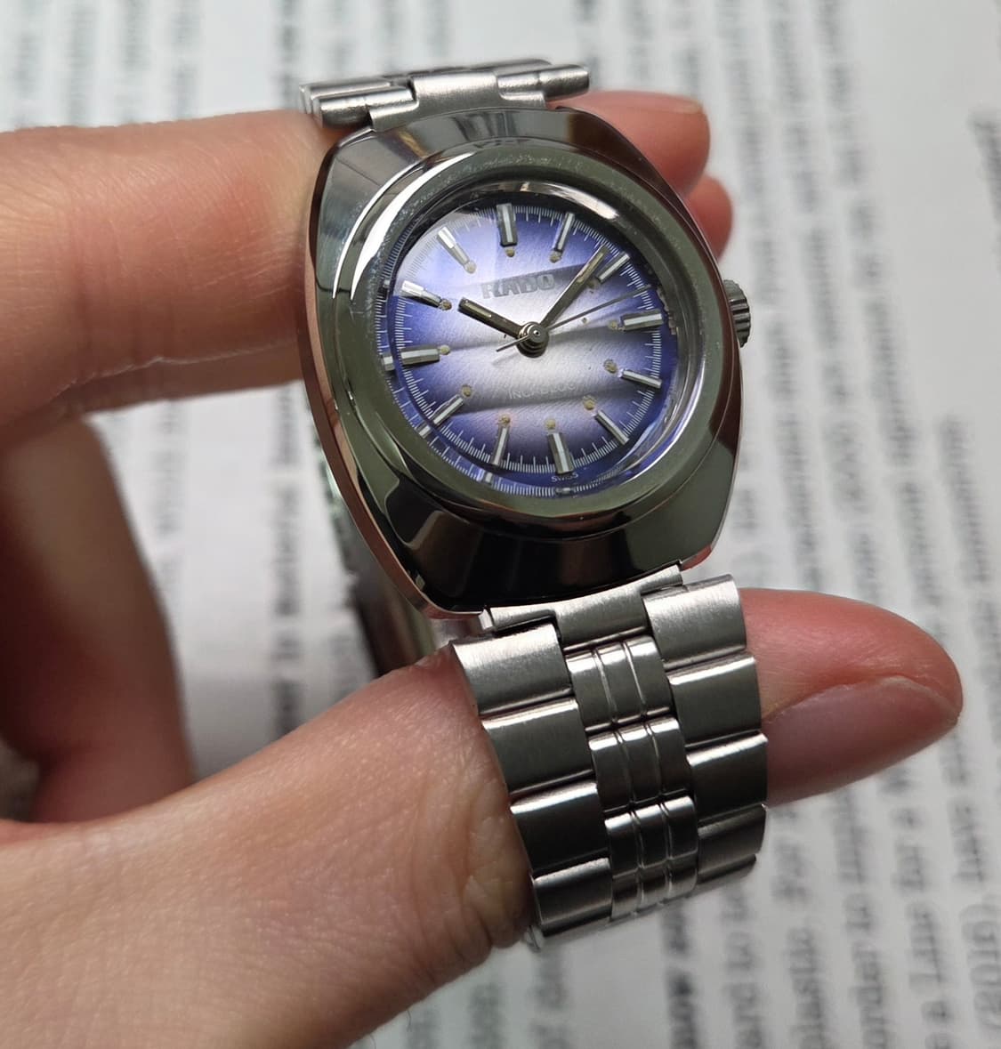 레어] 빈티지 라도 블루퍼플 입체판 잉카블록 수동 메커니컬 여성용
 상품이미지4