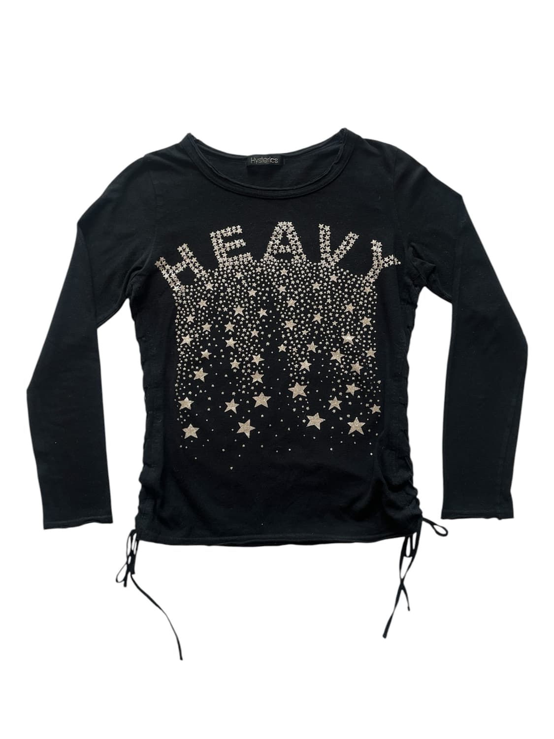 히스테릭 글래머 실버 스타 별 프린팅 레이스업 롱 슬리브 긴팔 티셔츠 상품이미지1