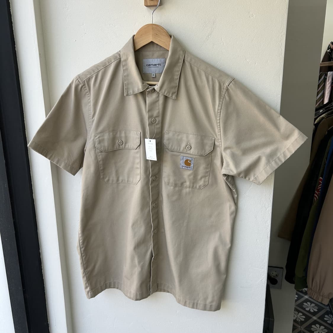 16697 - 칼하트 베이지 반팔 워크 셔츠 상품이미지2