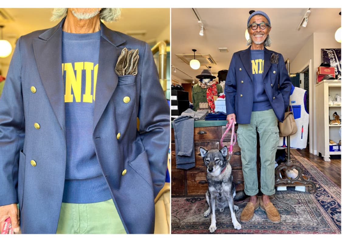 [L] 챔피온 재팬 리버스 위브 VENICE 크루넥 스웻셔츠 다크네이비 상품이미지2