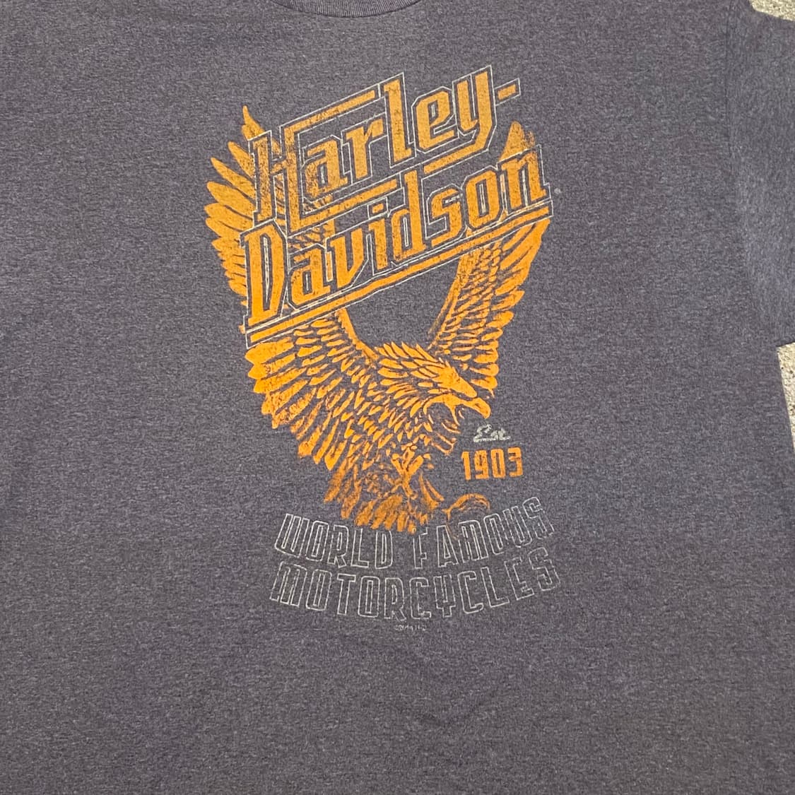 미국 빈티지 할리데이비슨 독수리 프린팅 포인트 투어티 반팔티 상품이미지3