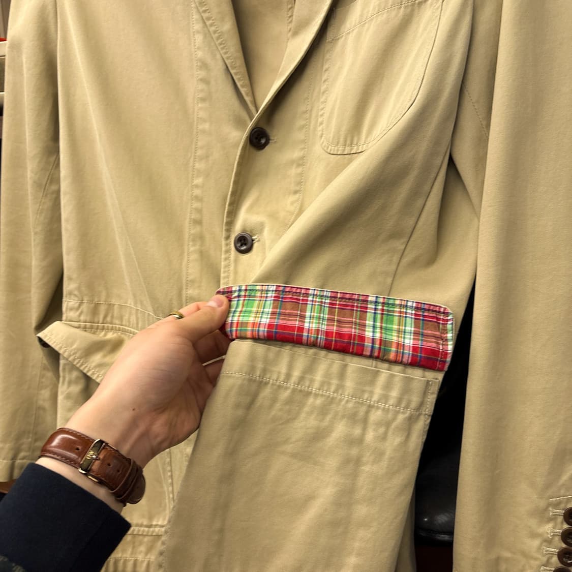 90s 폴로 랄프로렌 코튼트윌 스티치라인 블레이저 자켓 N1225 상품이미지7