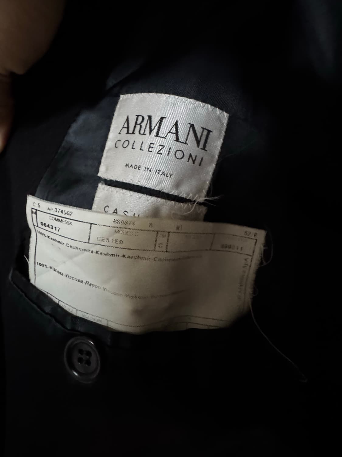 아르마니 꼴레지오니 100% 캐시미어 블랙코트 상품이미지6