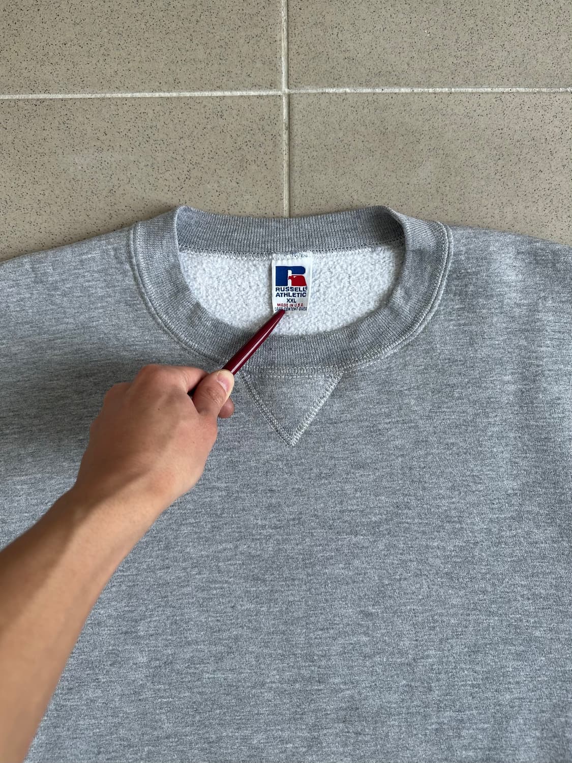 90s 빈티지 러셀 스웻셔츠 그레이 XXL USA 상품이미지4