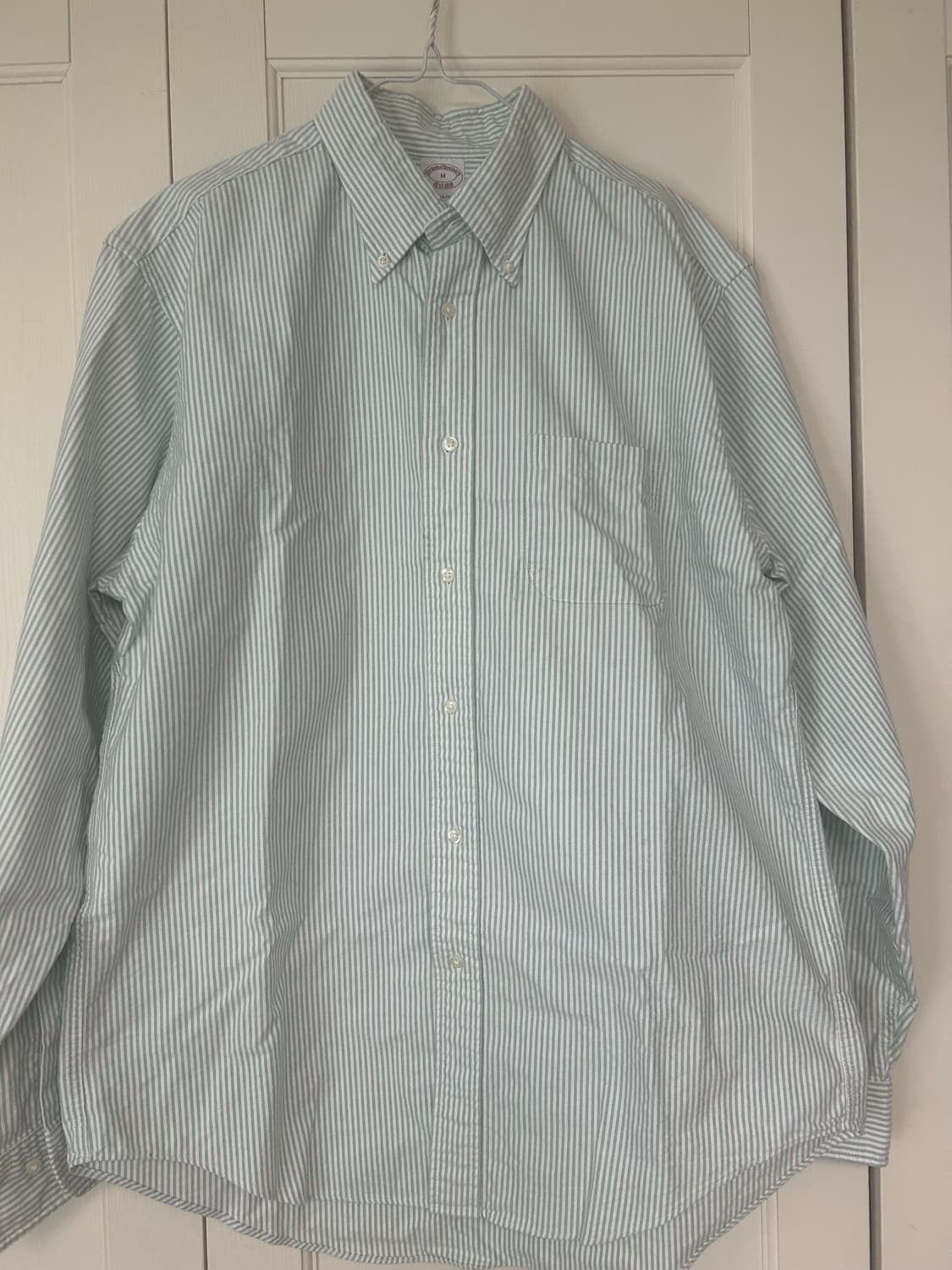 브룩스브라더스 올리브 스트라이프 셔츠 M 상품이미지3
