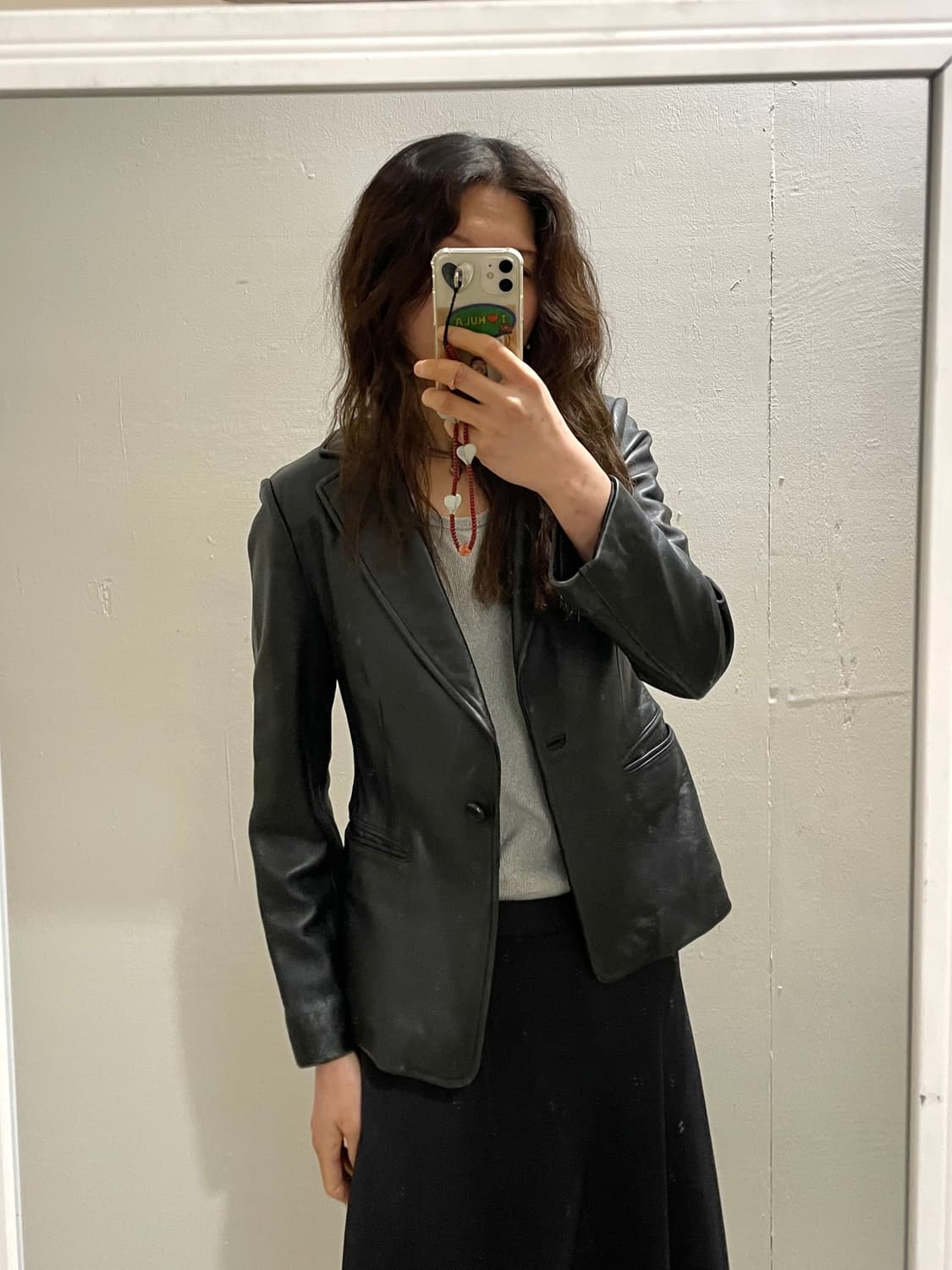 일본 빈티지 양가죽 블레이저 마이 상품이미지3