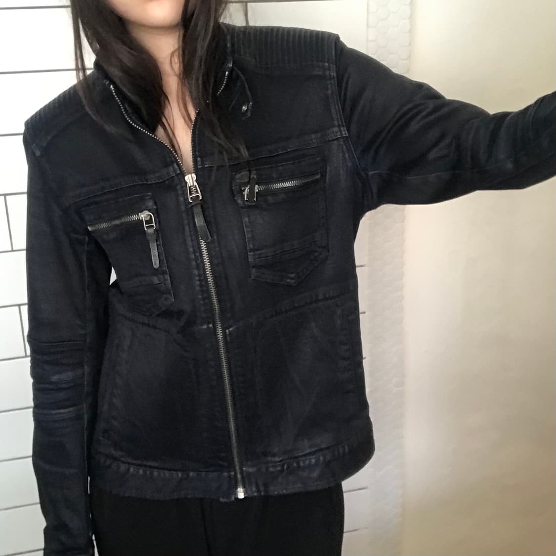 버커루 왁스 코팅 라이더 자켓 상품이미지3