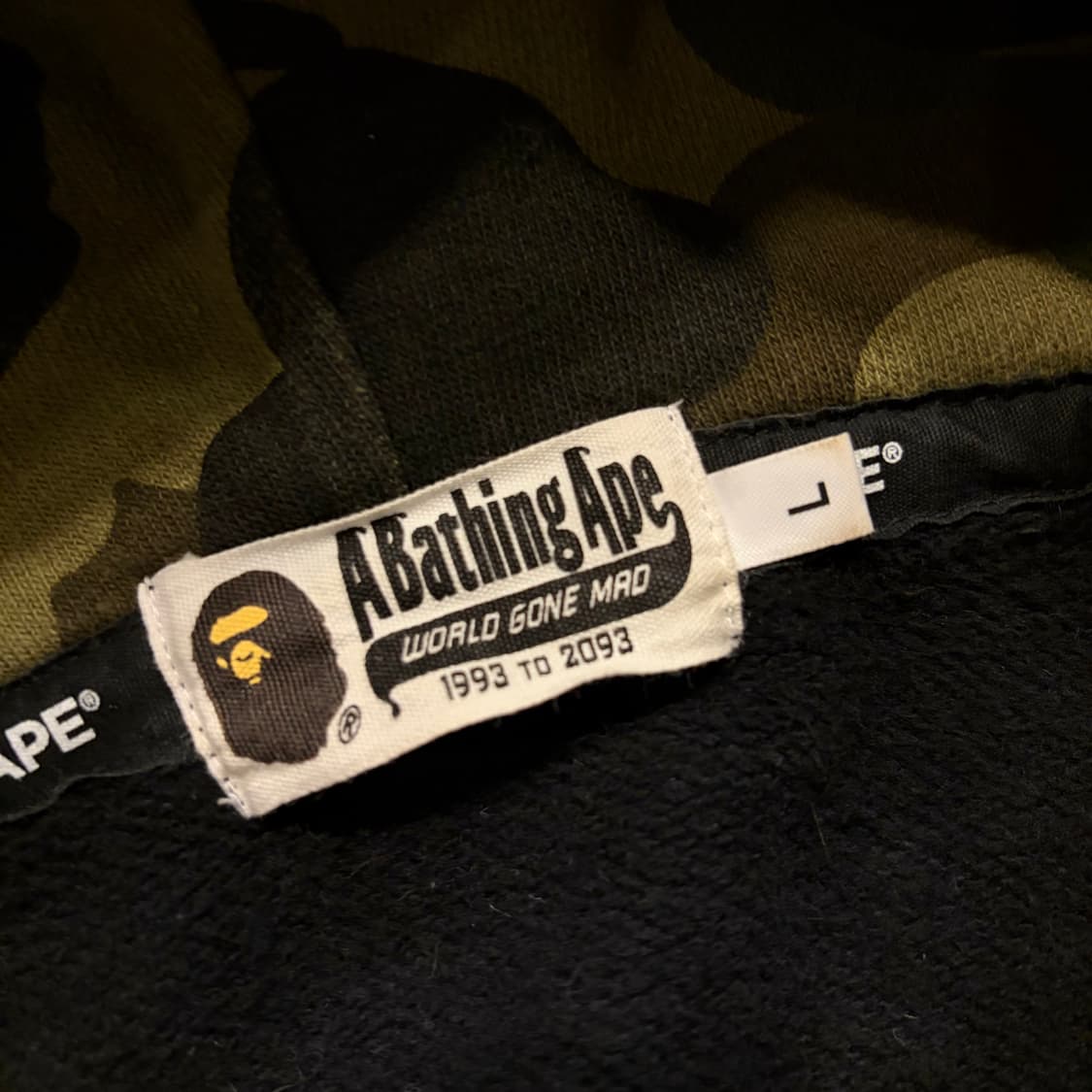 [L] 베이프 더블후드 블랙 샤크 후드집업 B318 상품이미지5