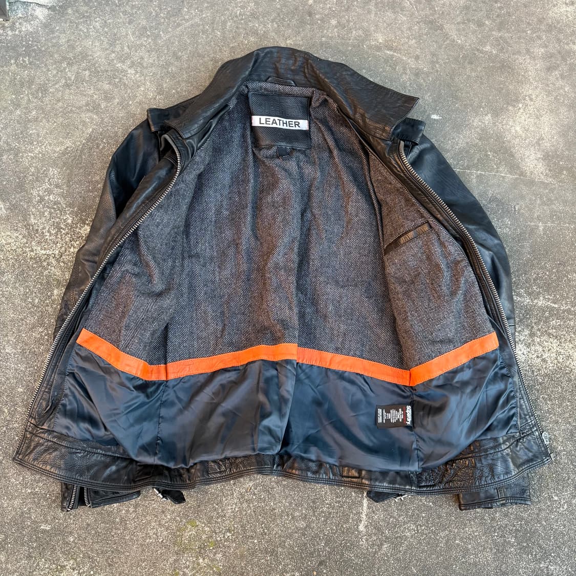 슈퍼드라이 라이언 바이커 블랙 레더 모토 자켓 상품이미지9