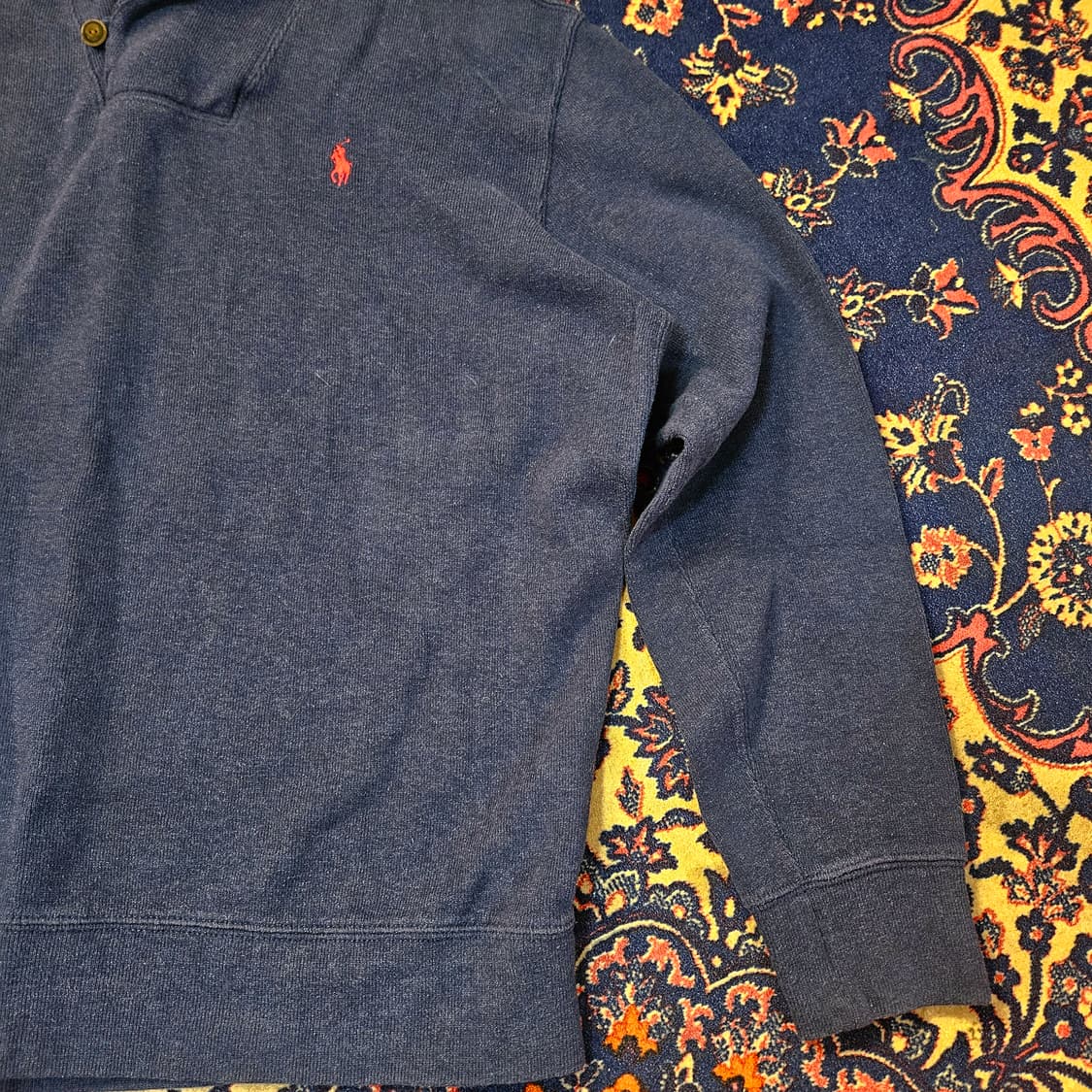 폴로랄프로렌 코튼 숄카라넥 스몰로고 니트 XL size 상품이미지3