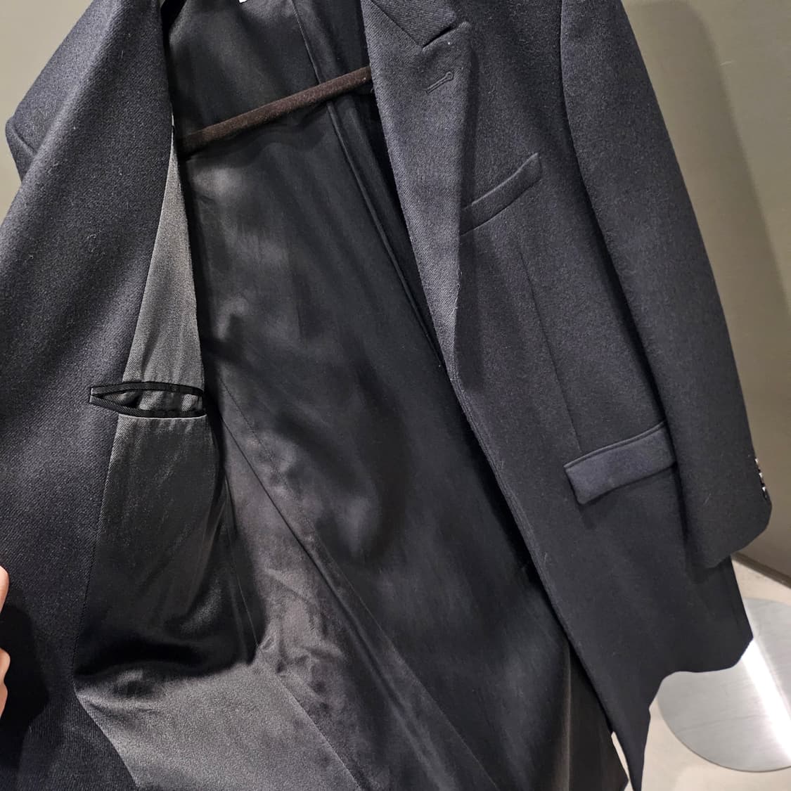 생로랑 울 & 캐시미어 혼방 체스터 필드 싱글 코트 상품이미지5