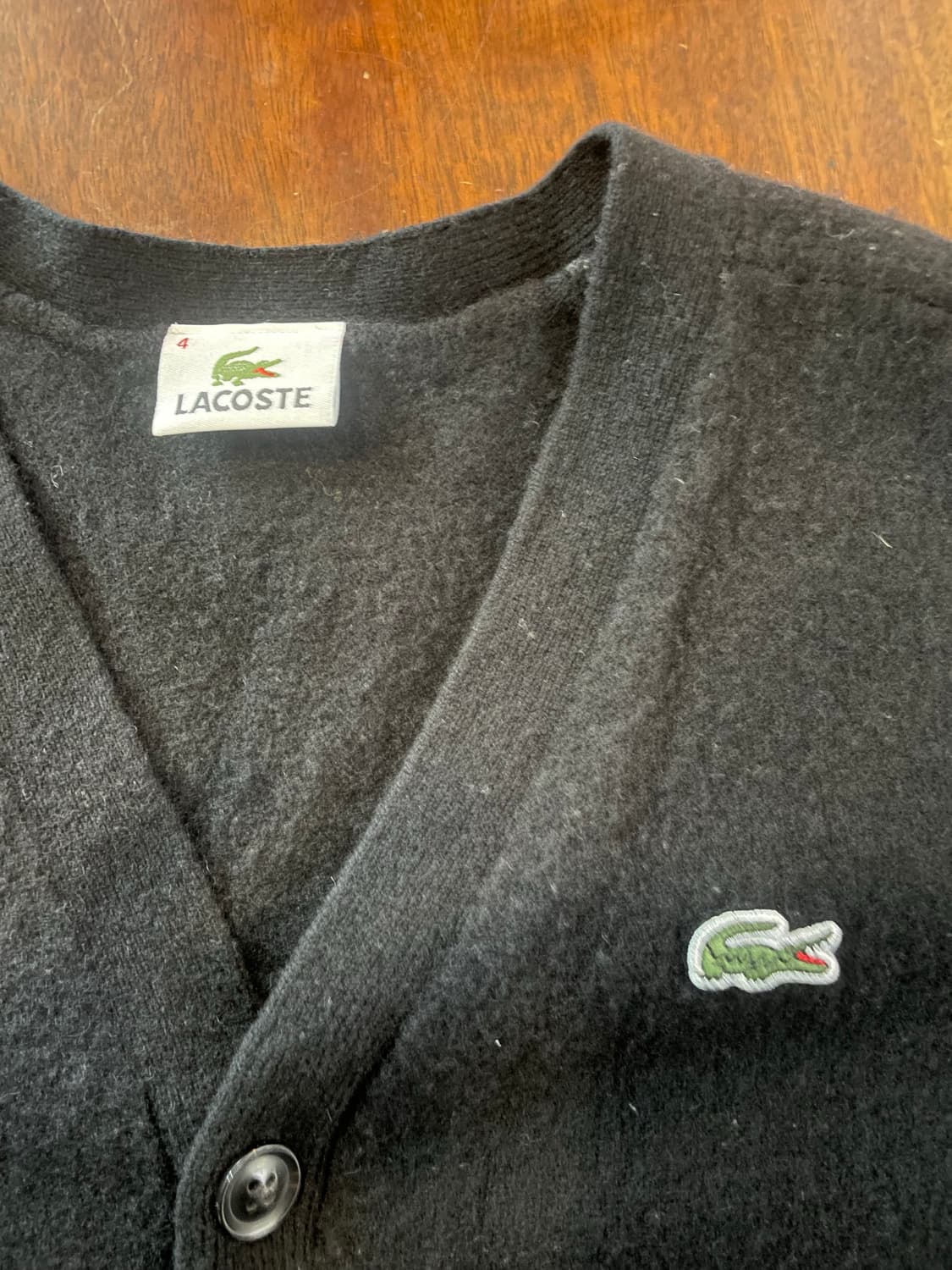 라코스테 made in japan 울 가디건 블랙 상품이미지3