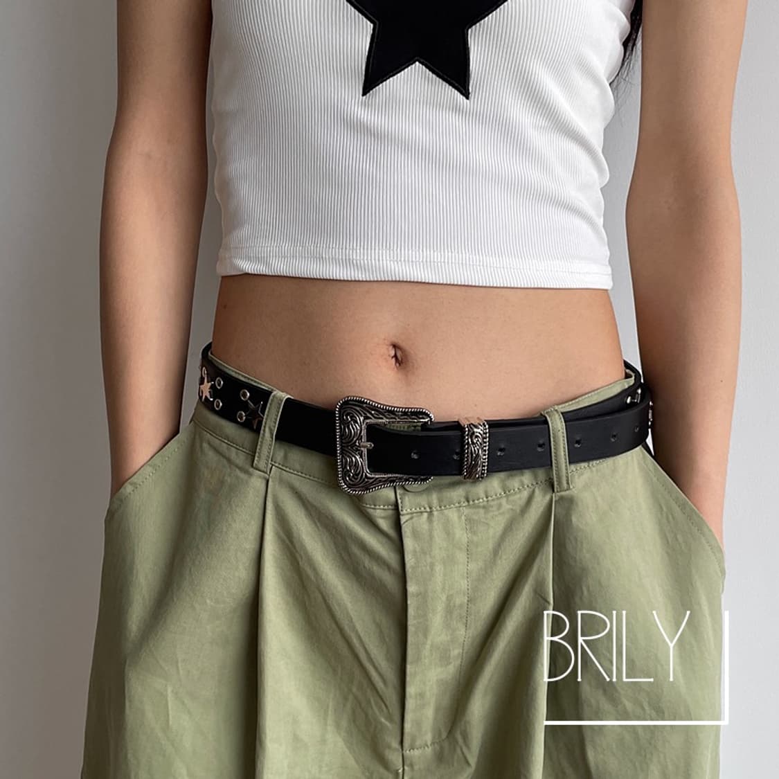 [Unisex] TULA 스타 별 스터드 클래식 웨스턴 가죽 벨트 상품이미지7