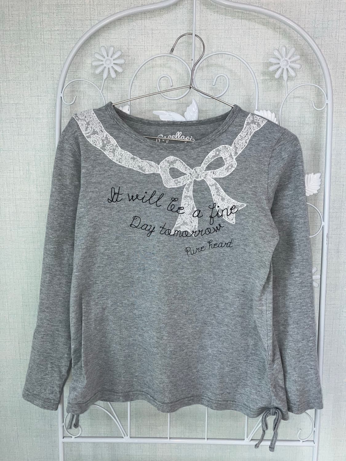 jpn vintage 그레이레터링 셔링 롱 슬리브 y2k 스트릿 갸루 펑 상품이미지1