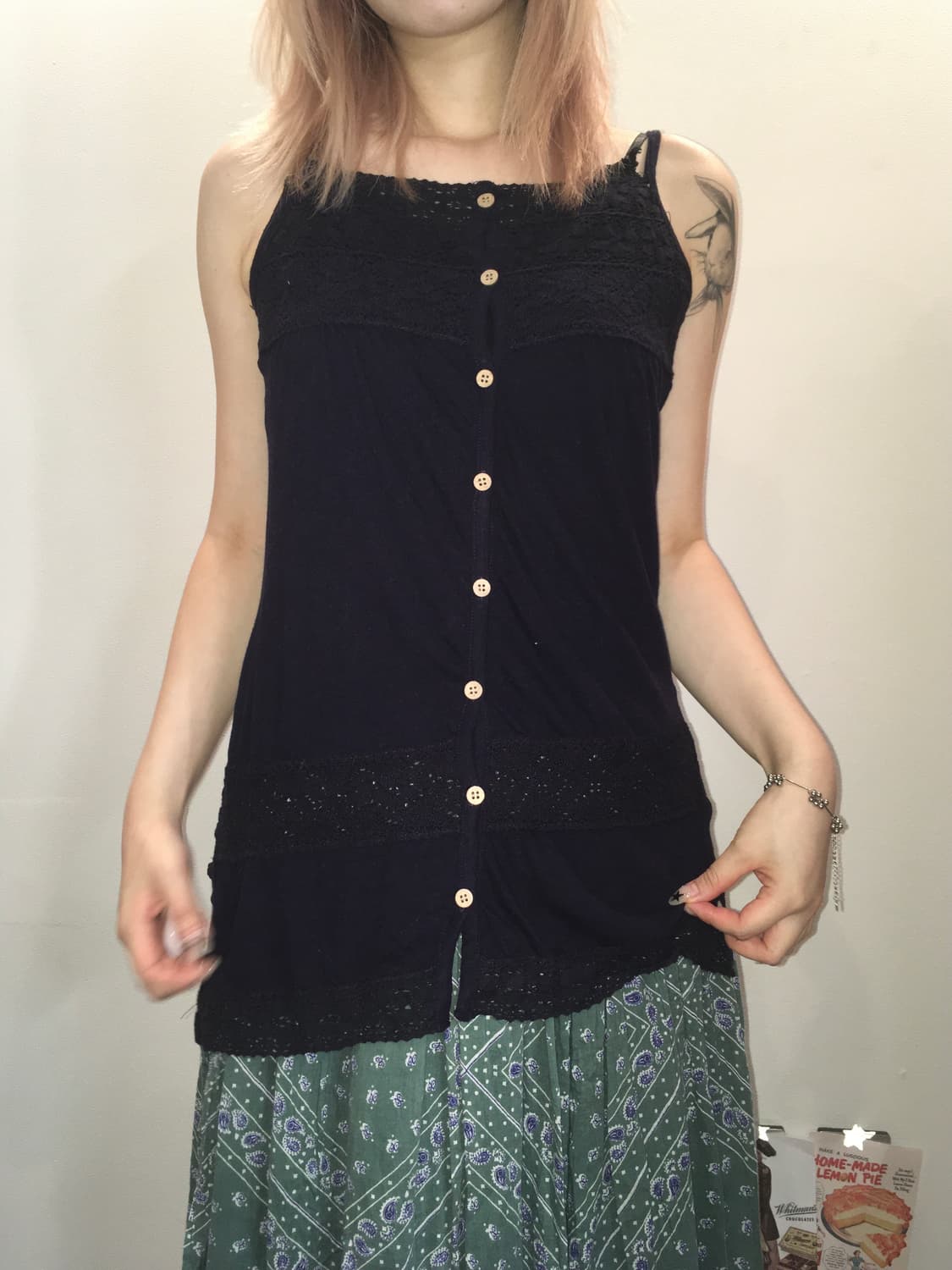 jpn vintage navy crochet sleeveless 상품이미지4