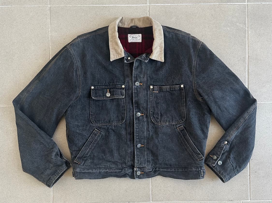 90s 빈티지 폴로 덩가리 자켓 블랙 L 상품이미지1