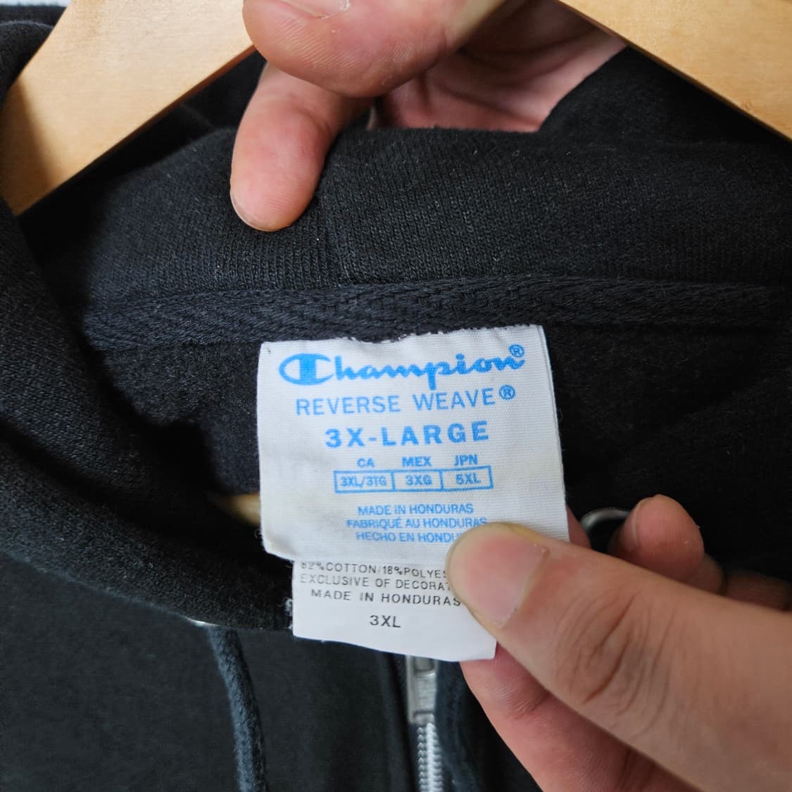 Champion 챔피온 리버스위브 블루택 블랙 후드집업 상품이미지5