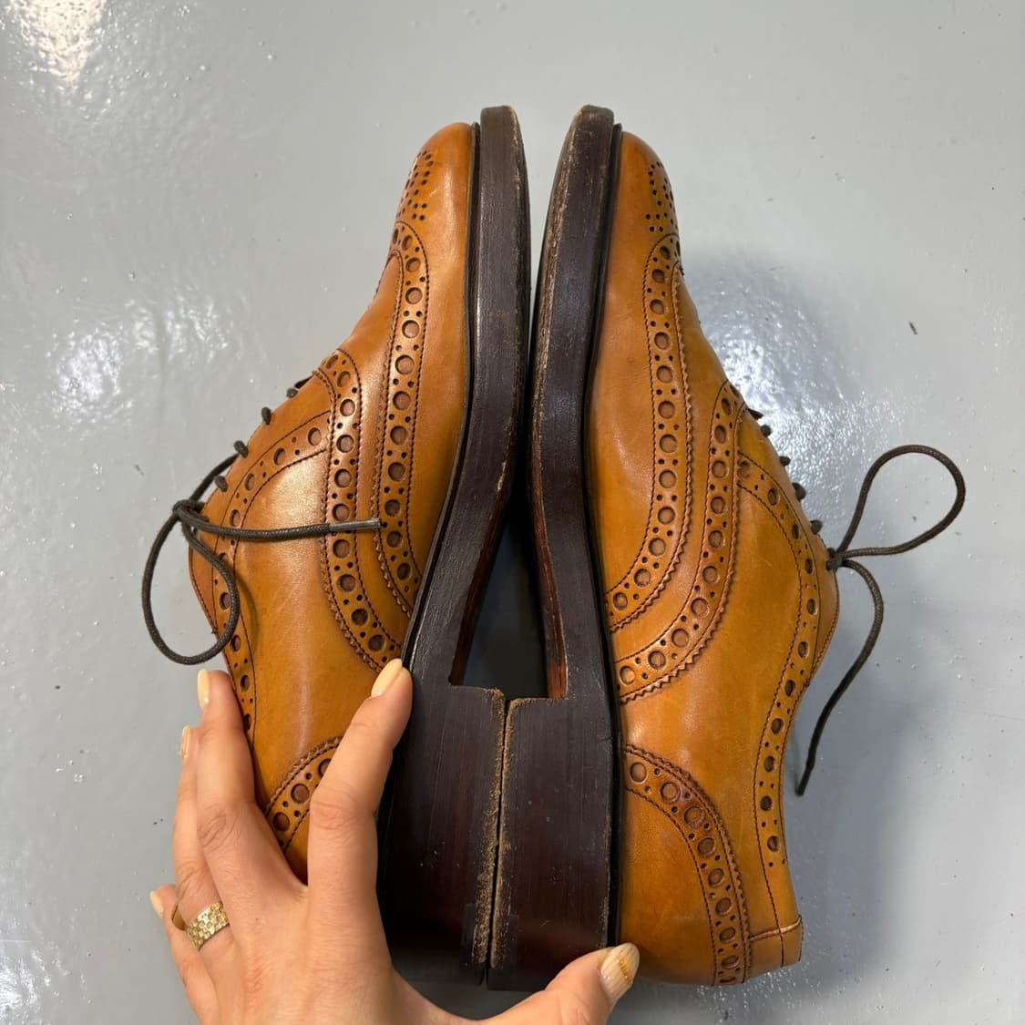 실측 바커 남성 가죽 윙팁 구두 0406J 상품이미지5