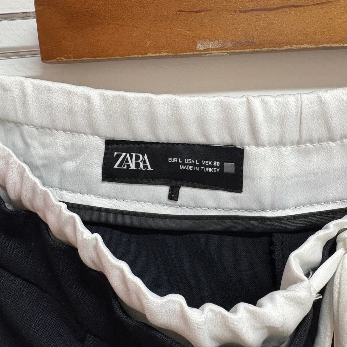 ZARA 자라 더블 웨이스트 트라우져 팬츠 네이비 L 상품이미지7