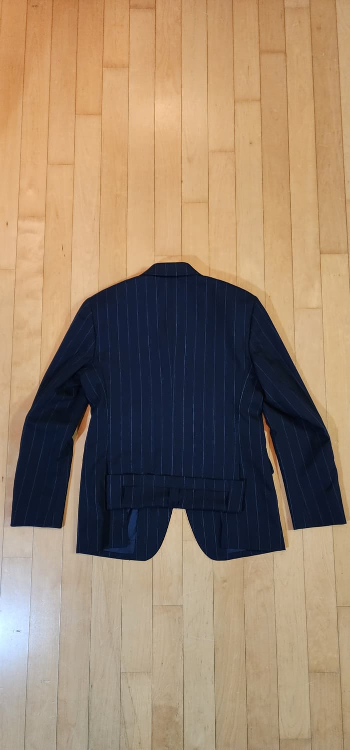 지오지아 핀 스트라이프 네이비 자켓 슬림L 상품이미지5