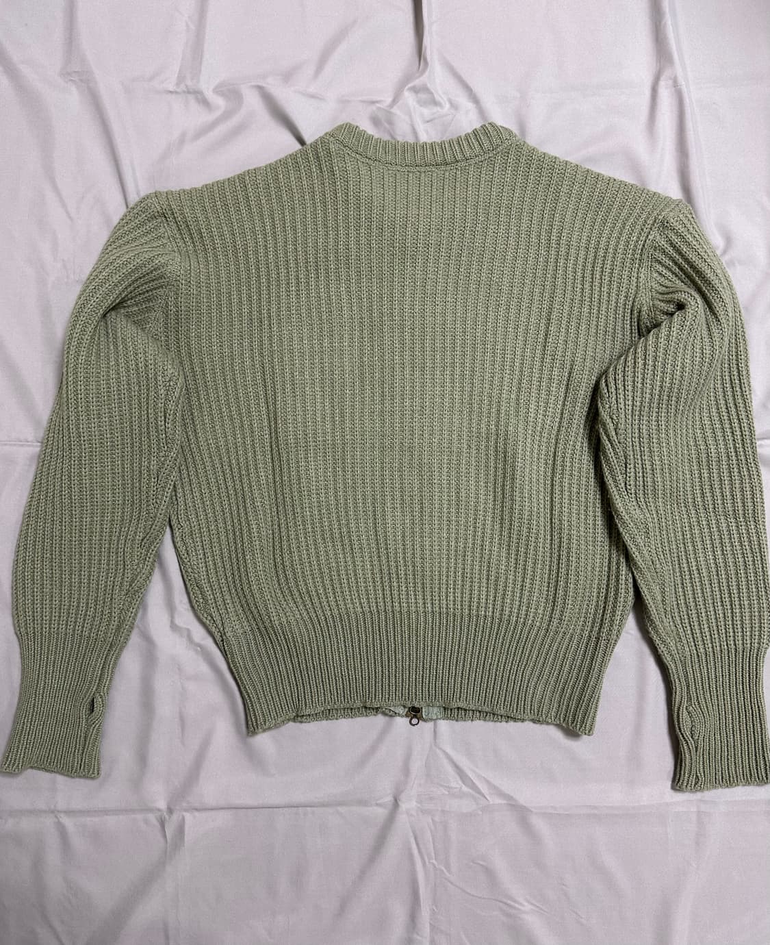 [48] 아워레가시 집업 랩 가디건 리파인드 그린 쿼티디안 울 상품이미지6