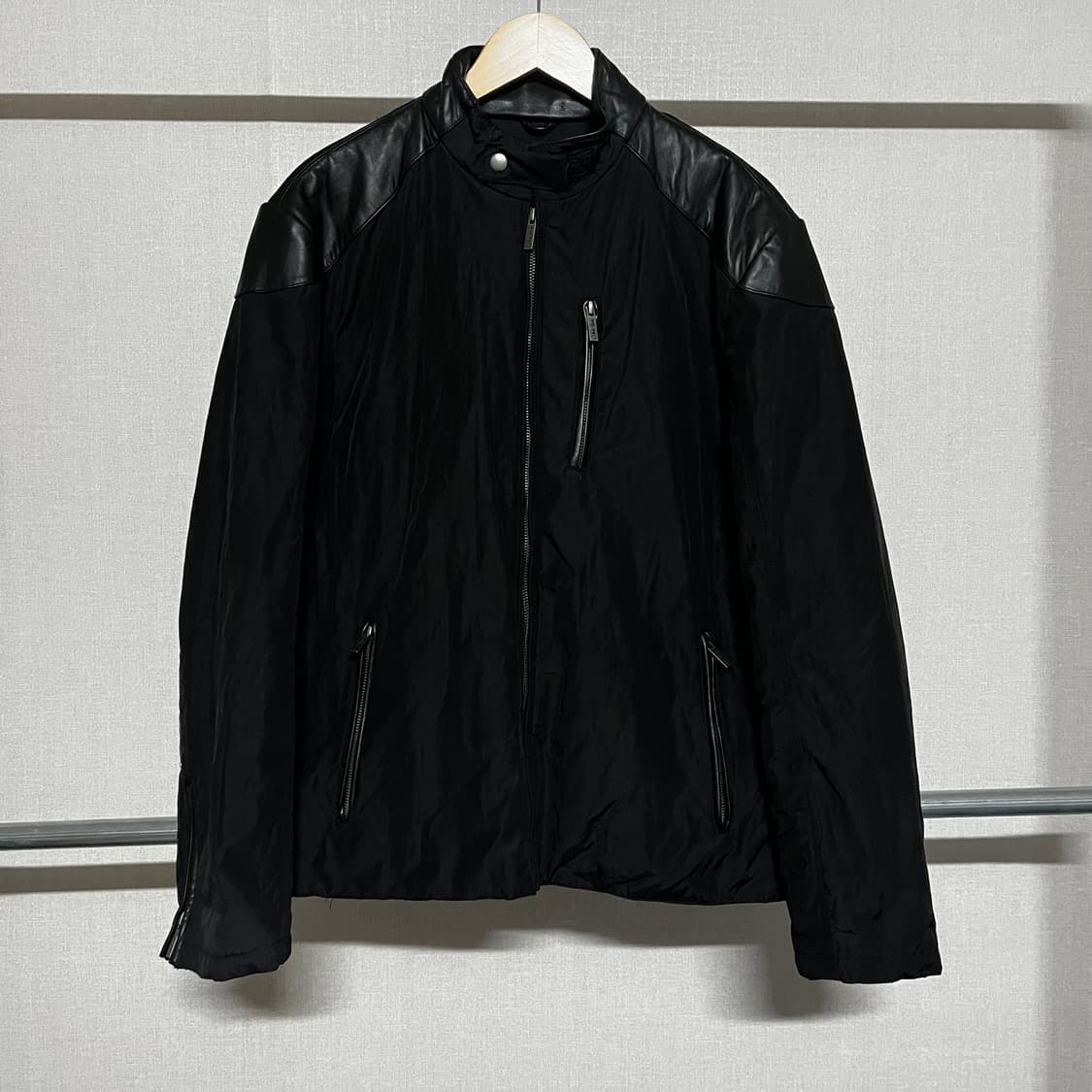 캘빈클라인 바이커 나일론 및 가죽 재킷 L 상품이미지1