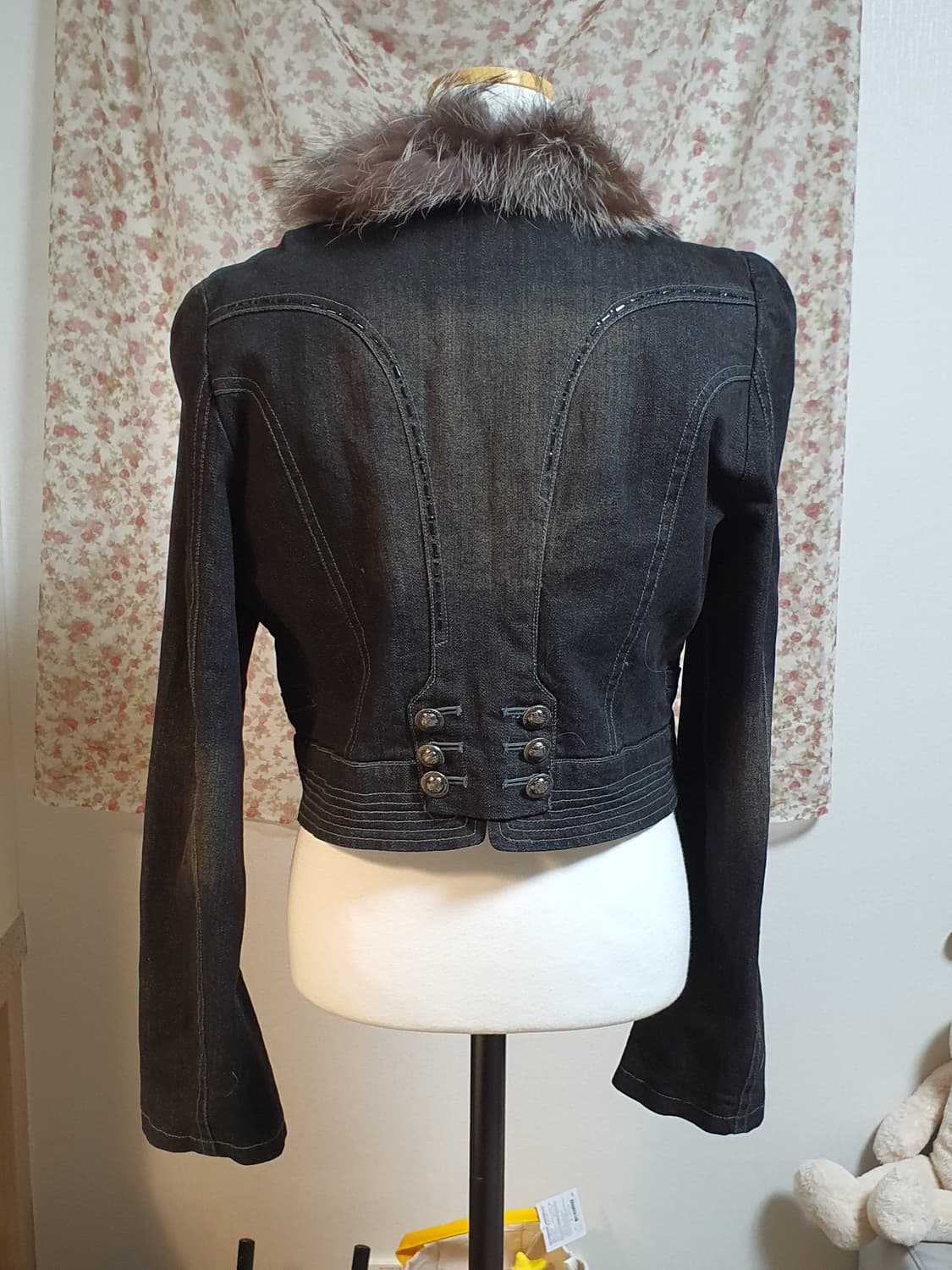 [갸루] 데님 퍼 자켓 조끼 상품이미지8