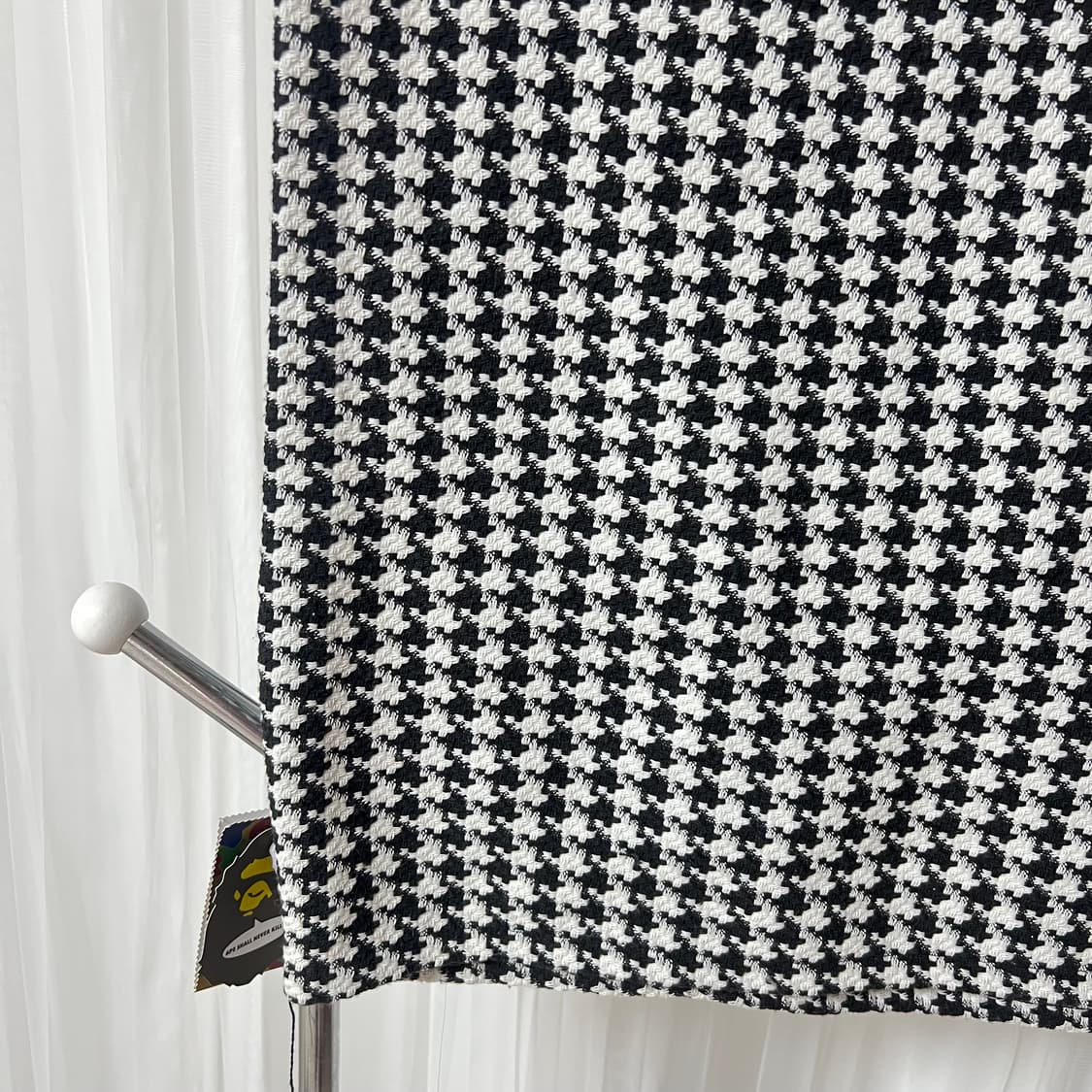 PLUVIA 백화점 퀄리티 하객룩 하운드투스 반팔 미니 원피스 상품이미지8