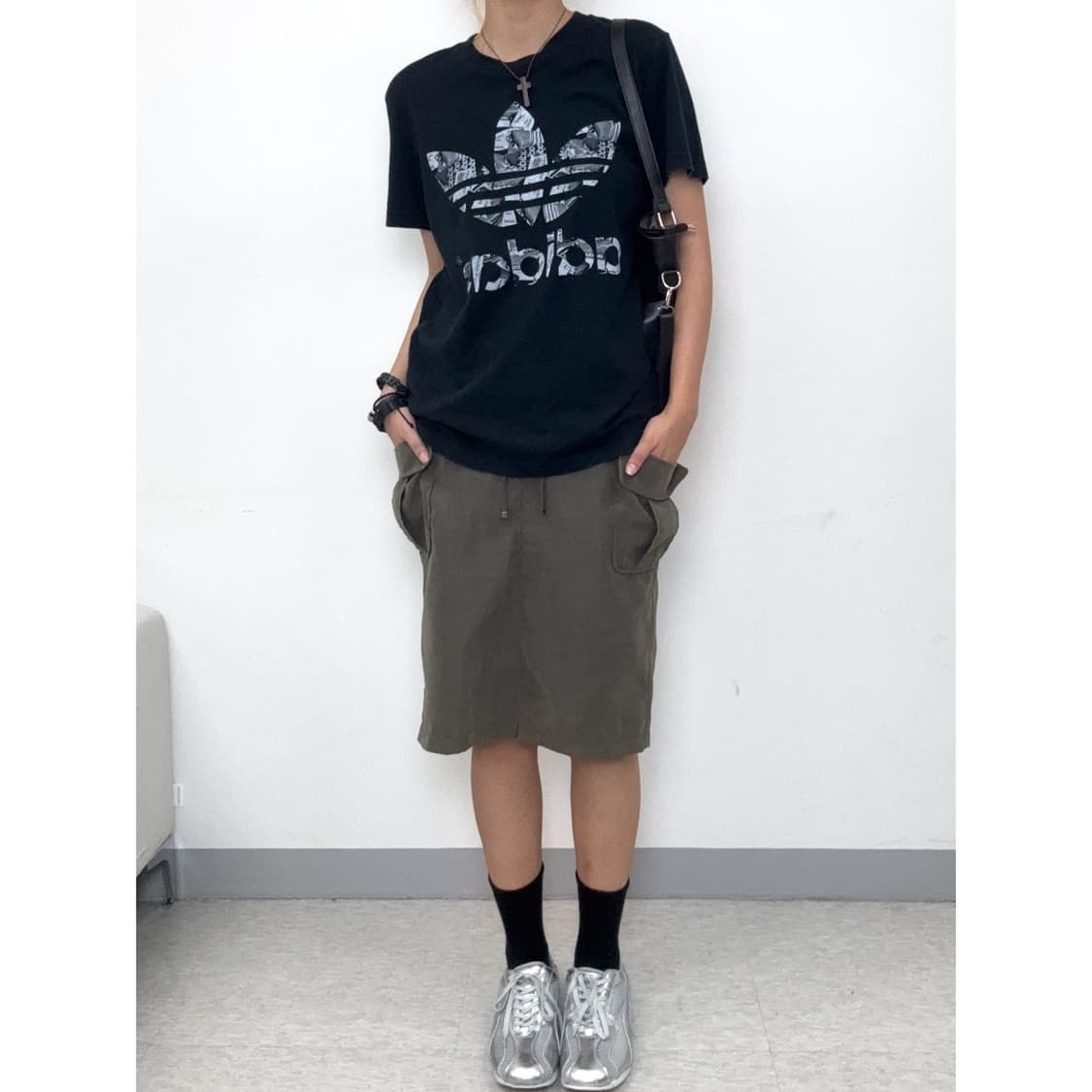 빈티지 카키 카고 스커트 상품이미지1