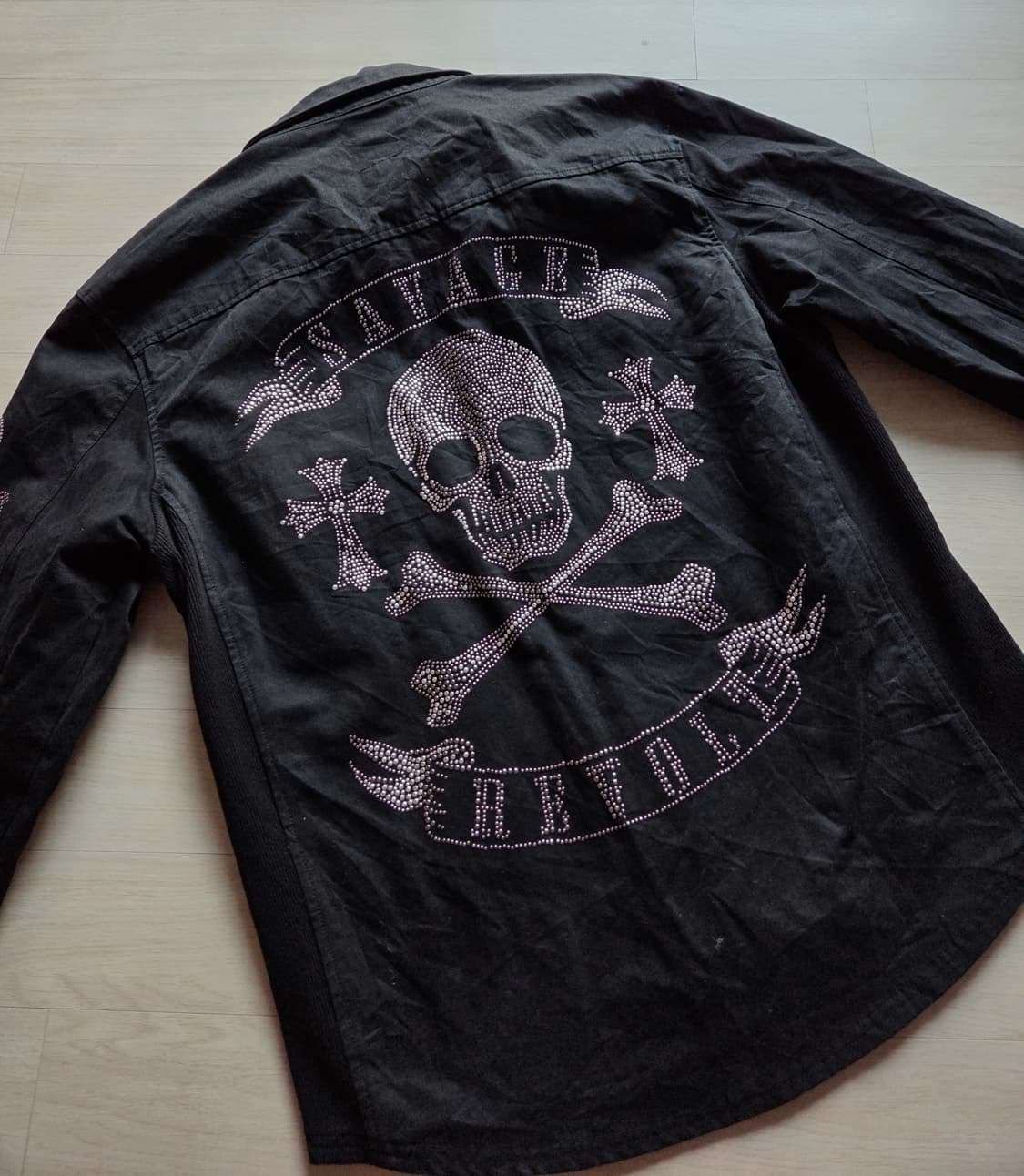 스터드 스컬 펑크 나나깔 무채색 코디 세트 상품이미지1