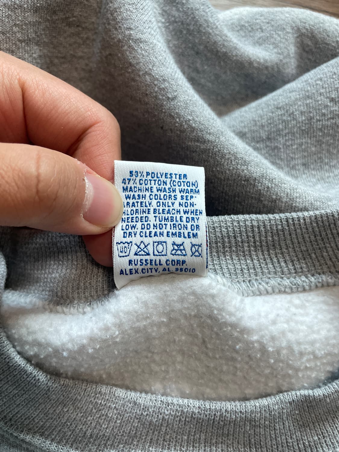 90s 러셀 애슬레틱 스웻셔츠 그레이 미제🇺🇸 상품이미지4