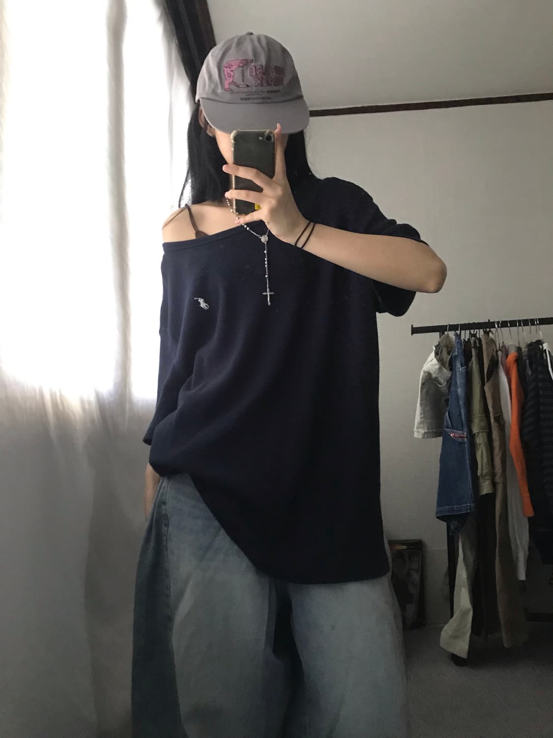 폴로 네이비 와플 반팔티셔츠 상품이미지2