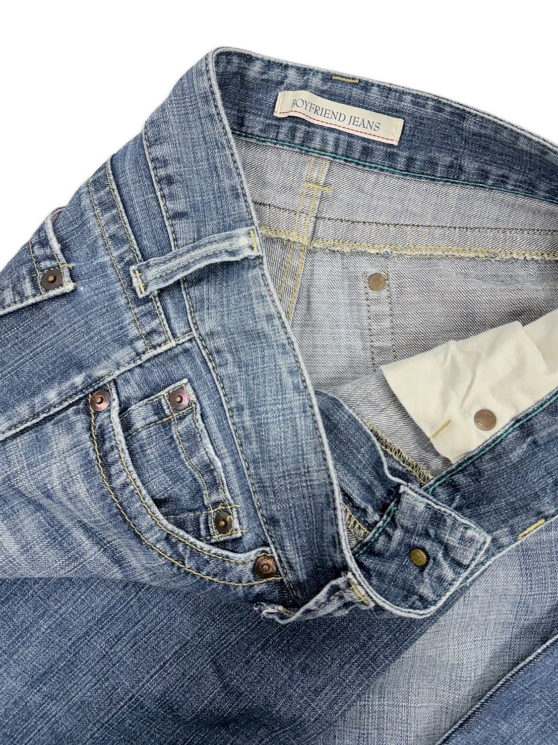 빈티지 유니클로 로우라이즈 와이드 워싱 데님 상품이미지3