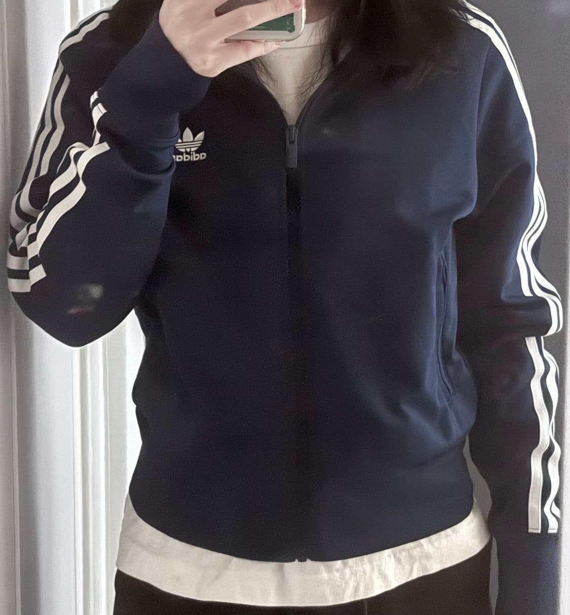 아디다스 파이어버드 져지 크롭 트랙탑 네이비 상품이미지1