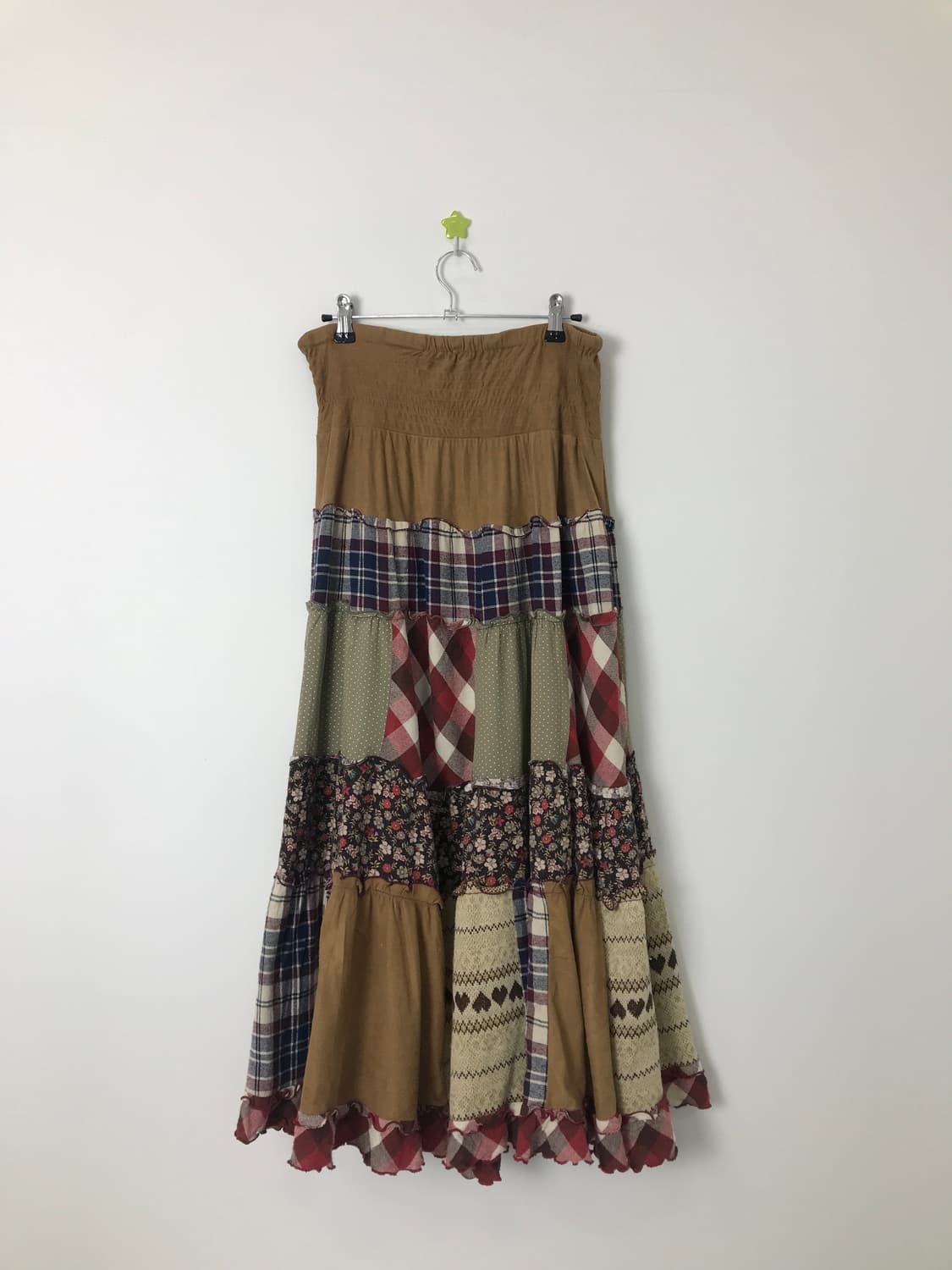Jpn Mixed Patchwork Tiered Long Skirt 상품이미지6