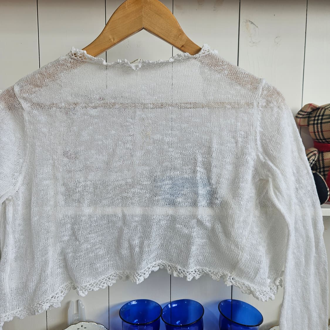 LEST ROSE 플라워 코사지 니트 볼레로 가디건 상품이미지6