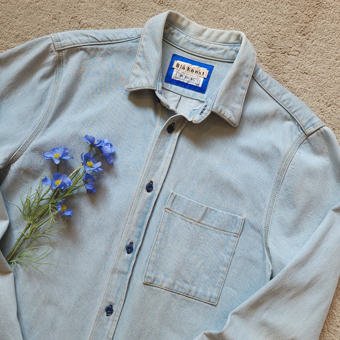 아크네 스튜디오 블라콘스트 원포켓 워시드 데님셔츠 48 상품이미지6