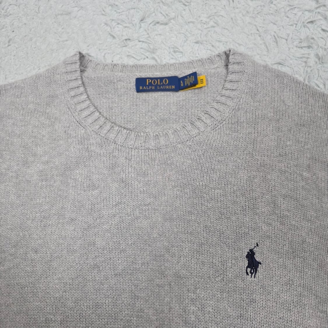 폴로랄프로렌 남성 크루넥 코튼 스웨터 그레이 L 상품이미지3