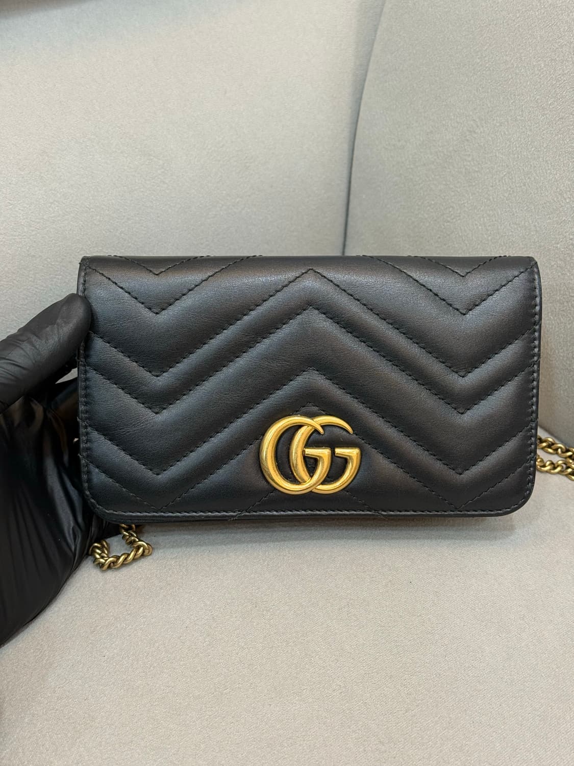 구찌 GG 마몬트 마틀라세 미니 체인백 상품이미지2