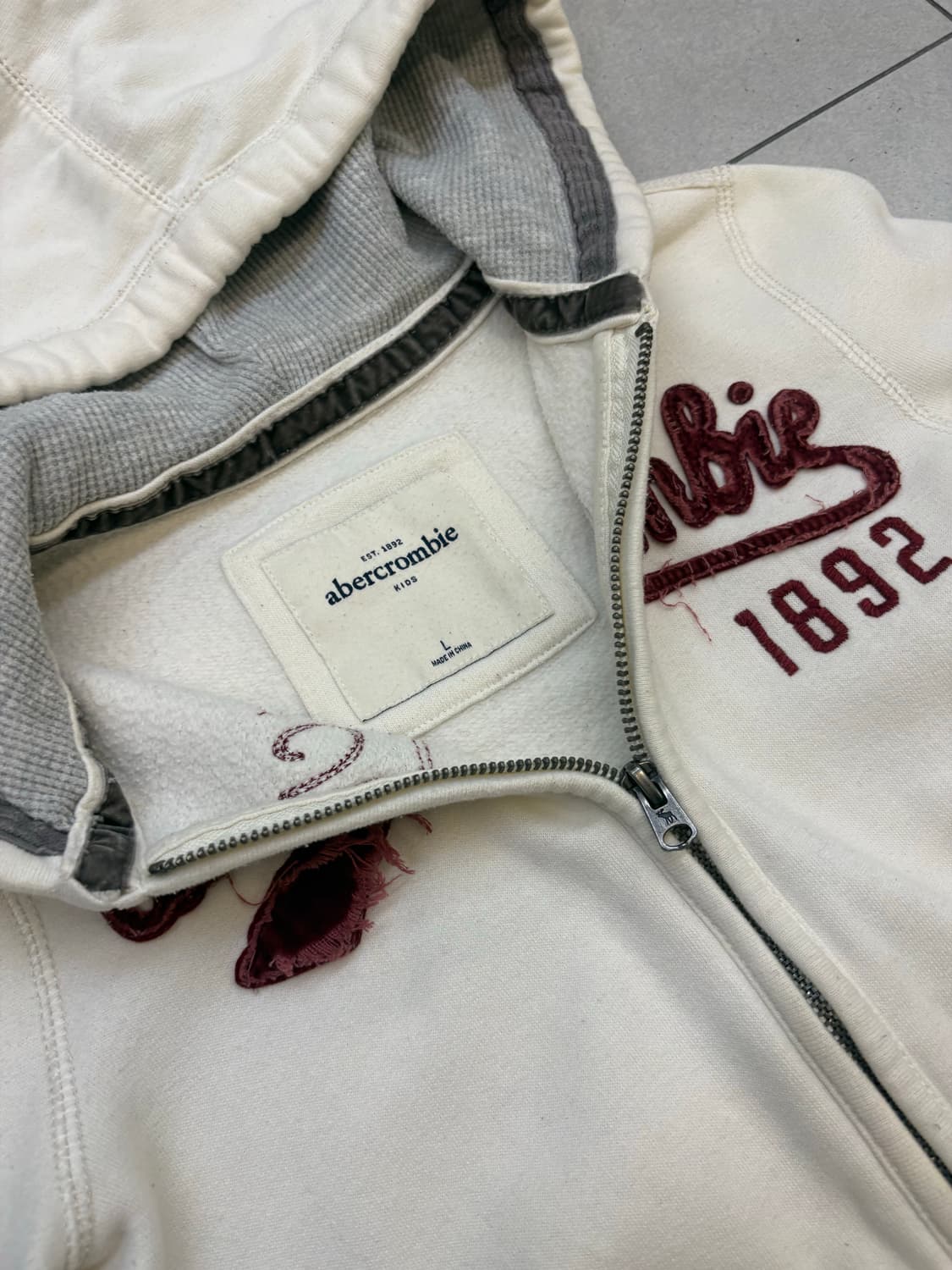 아베크롬비 크림 후드집업 상품이미지5