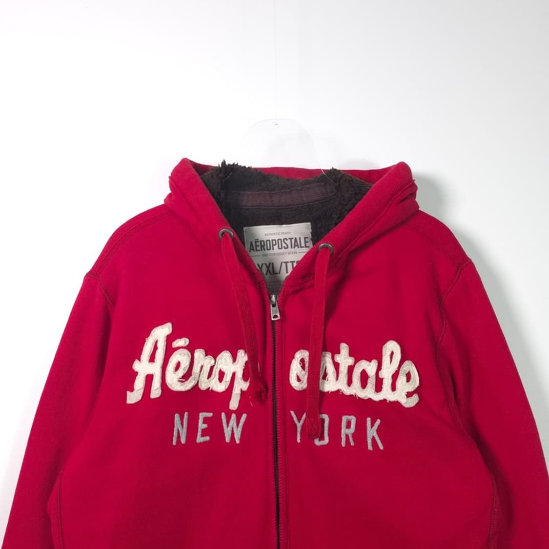 에어로포스탈 레드 양털 후드 집업 XXL 상품이미지3