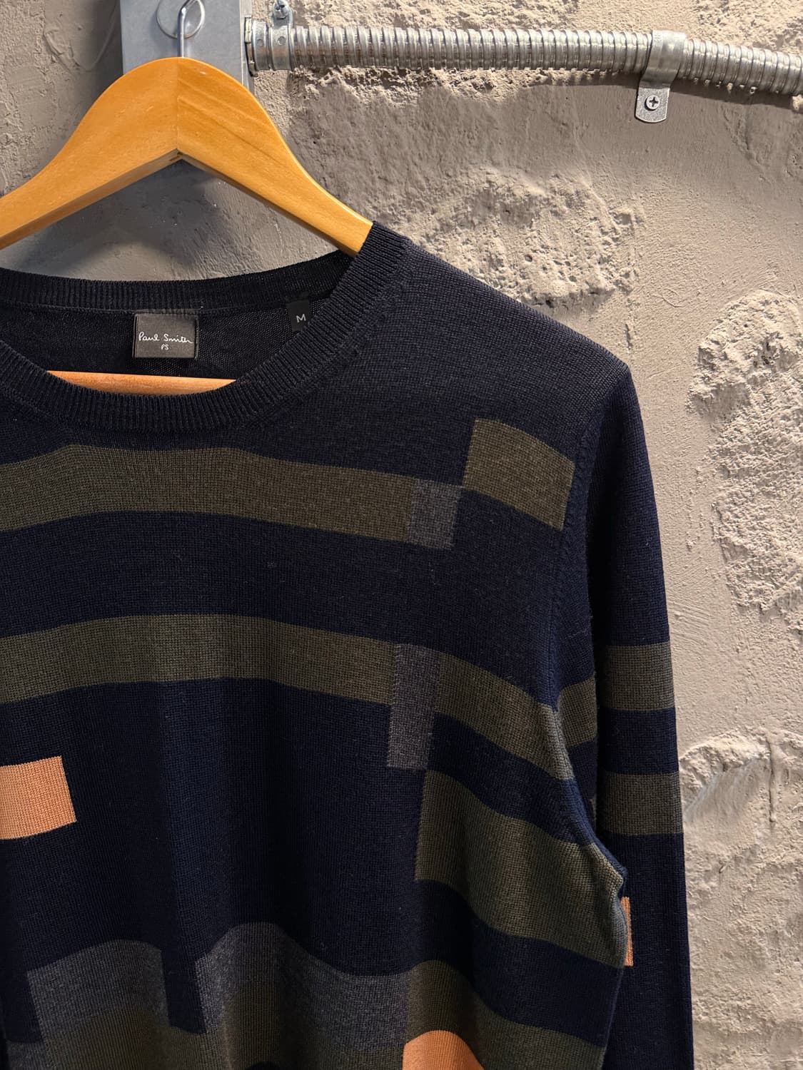 M 폴스미스 Paul Smith PS 메리노 울 패턴 니트 네이비 상품이미지3