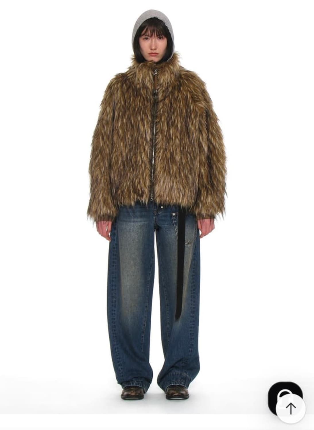 파르티멘토우먼 하이넥 퍼 집업 자켓 상품이미지2