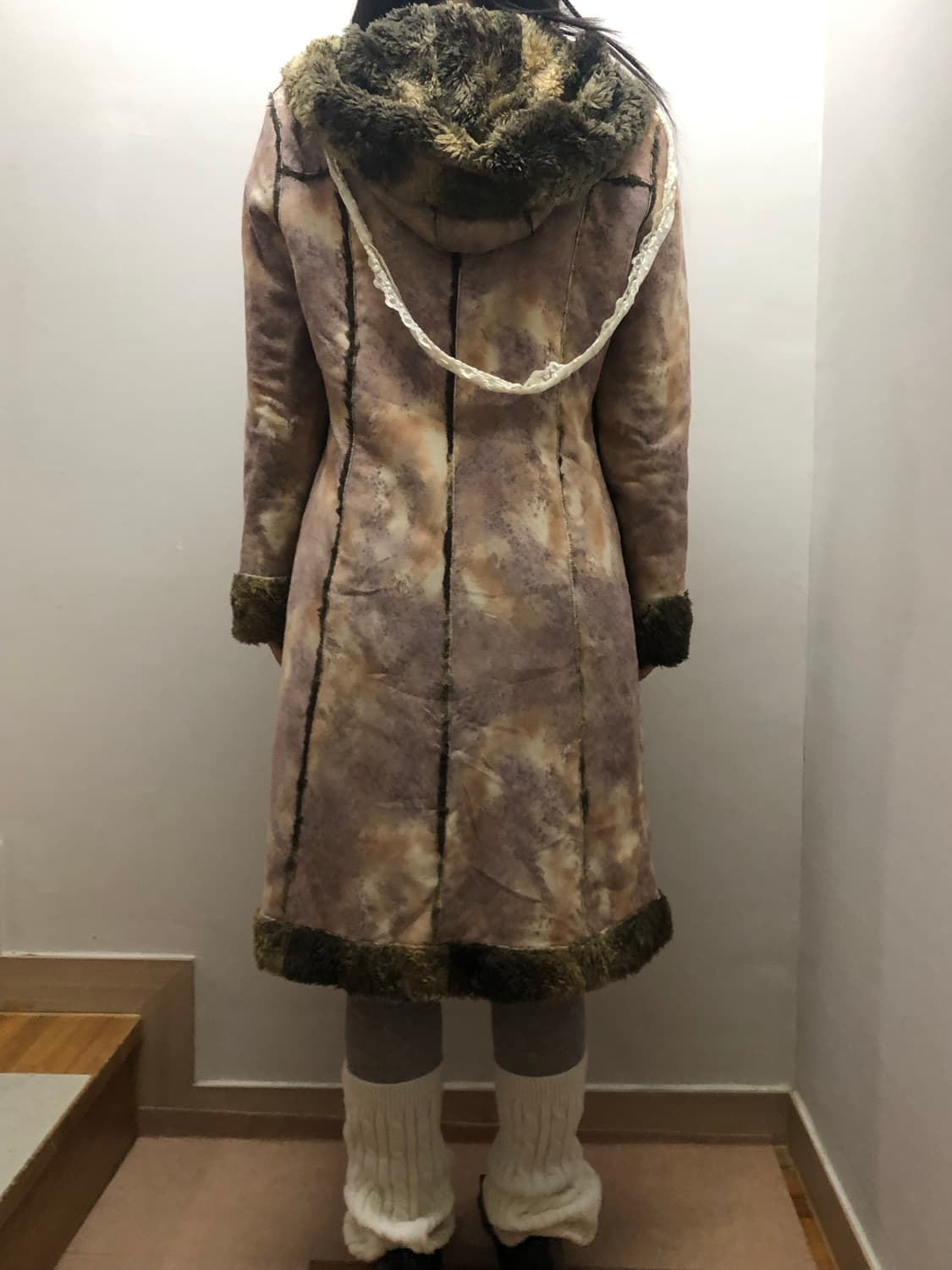 빈티지 핑크 마블 퍼 코트 상품이미지9